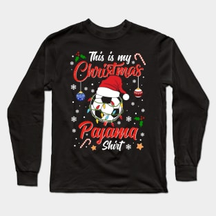 Funny Costume Family This is my Christmas Soccer Pajamas Long Sleeve T-Shirt